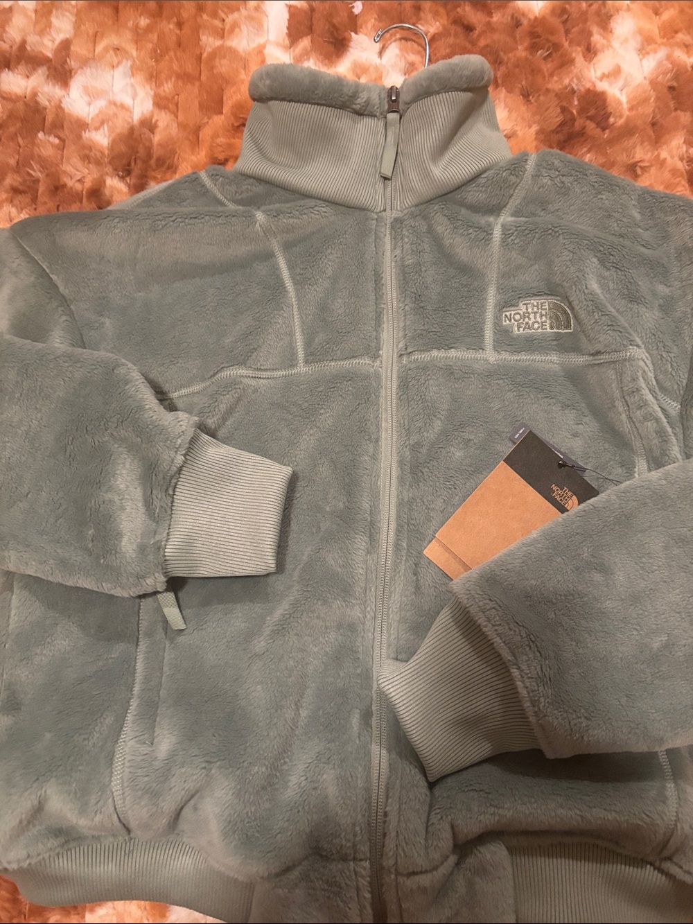 The North Face Soft Sage Green Fleece Zip Jacket
